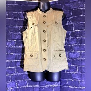 Caslon Beige Button-Up Vest